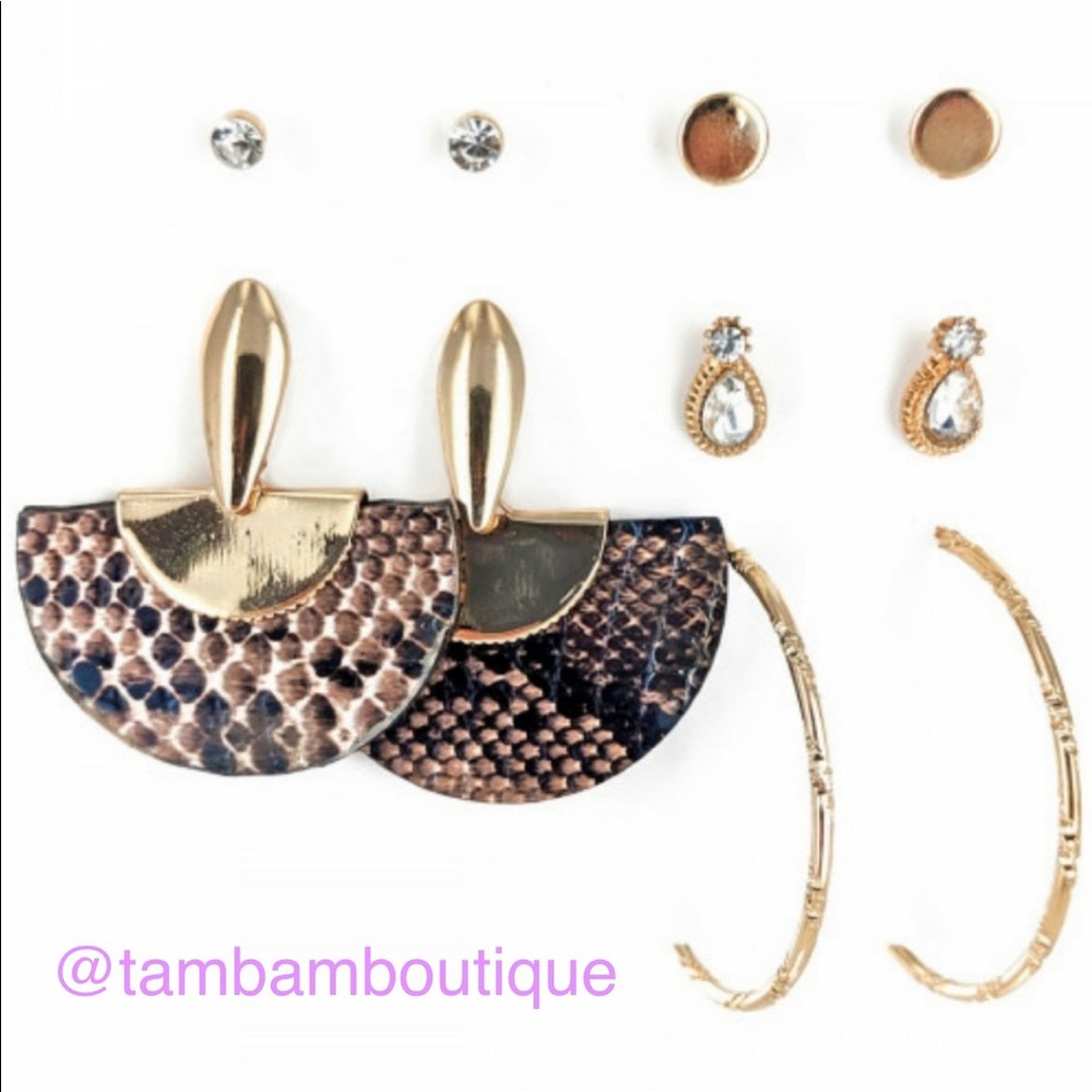 NWT GOLD FASHION EARRINGS 5-PACK